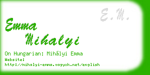 emma mihalyi business card